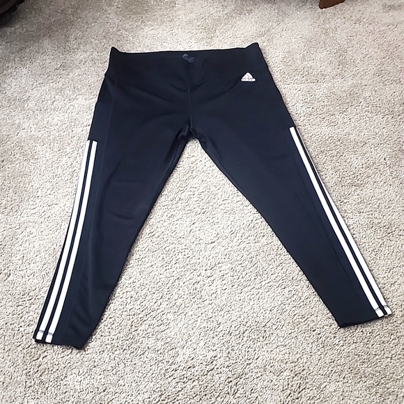 adidas Pants - Womens Joggers/Black w/White stripes